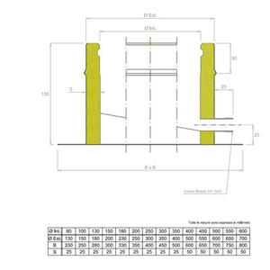 EUROSTAR25 BASE DI PARTENZA DOPPIAPARETE Ø 150 MM. IN ACCIAIO INOX CON INTERCAPIEDINE IN LANA DI ROCCIA