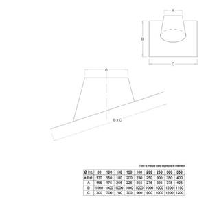EUROSTAR25 FALDALE INCLINATO DOPPIAPARETE Ø 300 MM. IN ACCIAIO INOX CON BASE PIOMBO