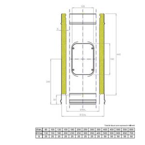 EUROSTAR25 MODULO RACCOLTA INCOMBUSTI DOPPIAPARETE Ø 200 MM. IN ACCIAIO INOX CON INTERCAPEDINE IN LANA DI ROCCIA