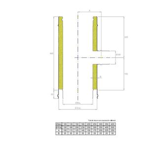 EUROSTAR25 RACCORDO T 90° DOPPIAPARETE Ø 200 MM. RIDOTTO A Ø 80 MM. MONOPARETE IN ACCIAIO INOX CON INTERCAPIEDINE IN LANA DI ROCCIA