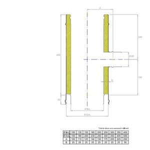 EUROSTAR25 RACCORDO T 90° DOPPIAPARETE Ø 250 MM. RIDOTTO A Ø 80 MM. MONOPARETE IN ACCIAIO INOX CON INTERCAPIEDINE IN LANA DI ROCCIA