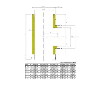 EUROSTAR25 RACCORDO T 90° DOPPIAPARETE Ø 350 MM. IN ACCIAIO INOX CON INTERCAPIEDINE IN LANA DI ROCCIA