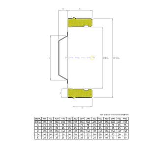 EUROSTAR25 TAPPO CON MANIGLIA DOPPIAPARETE Ø 100 MM. IN ACCIAIO INOX CON INTERCAPIEDINE IN LANA DI ROCCIA