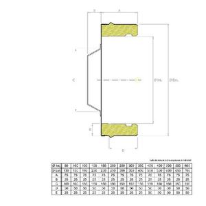 EUROSTAR25 TAPPO CON MANIGLIA DOPPIAPARETE Ø 130 MM. IN ACCIAIO INOX CON INTERCAPIEDINE IN LANA DI ROCCIA