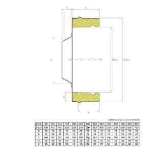 EUROSTAR25 TAPPO CON MANIGLIA DOPPIAPARETE Ø 180 MM. IN ACCIAIO INOX CON INTERCAPIEDINE IN LANA DI ROCCIA