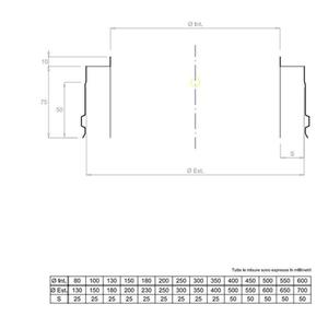 EUROSTAR25 TERMINALE SEMPLICE DOPPIAPARETE Ø 100 MM. IN ACCIAIO INOX