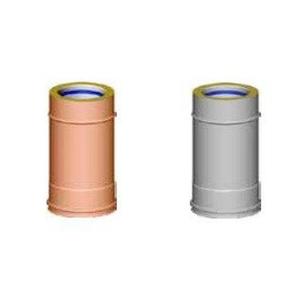 EUROSTAR25 TUBO FUMO DOPPIAPARETE IN ACCIAIO INOX CON INTERCAPIEDINE IN LANA DI ROCCIA - H.500 - Ø 80 MM.