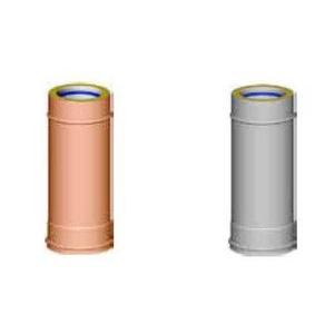 EUROSTAR25 TUBO FUMO DOPPIAPARETE IN ACCIAIO INOX CON INTERCAPIEDINE IN LANA DI ROCCIA - H.700 - Ø 80 MM.