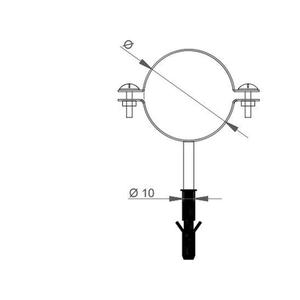 NERINO COLLARE CON TASSELLO Ø 100 MM. IN ACCIAIO CARBONIO VERNICIATO NERO 12/10 (PER PELLET)
