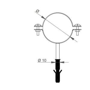 NERINO COLLARE CON TASSELLO Ø 120 MM. IN ACCIAIO CARBONIO VERNICIATO NERO 12/10 (PER PELLET)