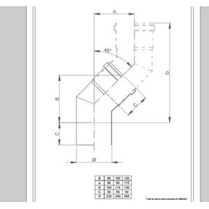 NERINO CURVA FUMO 45° Ø 120 MM. IN ACCIAIO CARBONIO VERNICIATO NERO 12/10 (PER PELLET)
