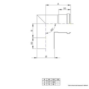 NERINO CURVA FUMO 90° A DUE SETTORI Ø 80 MM. IN ACCIAIO CARBONIO VERNICIATO NERO 12/10 (PER PELLET)