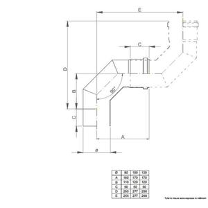NERINO CURVA FUMO 90° Ø 100 MM. IN ACCIAIO CARBONIO VERNICIATO NERO 12/10 (PER PELLET)