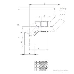 NERINO CURVA FUMO 90° Ø 80 MM. IN ACCIAIO CARBONIO VERNICIATO NERO 12/10 (PER PELLET)