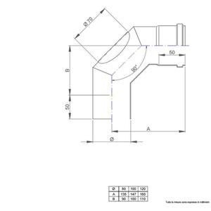 NERINO CURVA FUMO ISPEZIONABILE 90° Ø 100 MM. IN ACCIAIO CARBONIO VERNICIATO NERO 12/10 (PER PELLET)