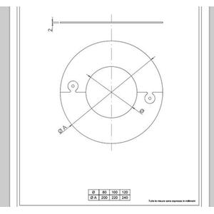 NERINO ROSONE COMPONIBILE Ø 120 MM. IN ACCIAIO CARBONIO VERNICIATO NERO 12/10 (PER PELLET)