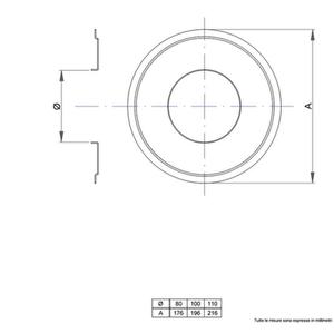 NERINO ROSONE ROTONDO Ø 100 MM. IN ACCIAIO CARBONIO VERNICIATO NERO 12/10 (PER PELLET)
