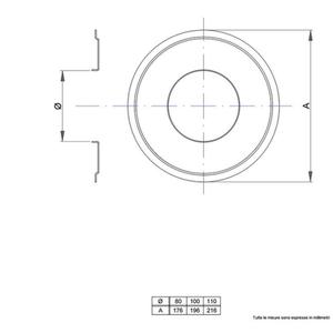 NERINO ROSONE ROTONDO Ø 80 MM. IN ACCIAIO CARBONIO VERNICIATO NERO 12/10 (PER PELLET)