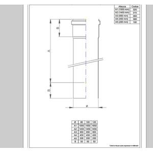 NERINO TUBO FUMO H.1500 - Ø 100 MM. IN ACCIAIO CARBONIO VERNICIATO NERO 12/10 (PER PELLET)