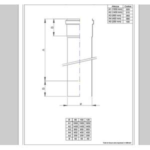 NERINO TUBO FUMO H.250 - Ø 100 MM. IN ACCIAIO CARBONIO VERNICIATO NERO 12/10 (PER PELLET)