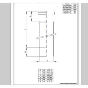 NERINO TUBO FUMO H.250 - Ø 120 MM. IN ACCIAIO CARBONIO VERNICIATO NERO 12/10 (PER PELLET)