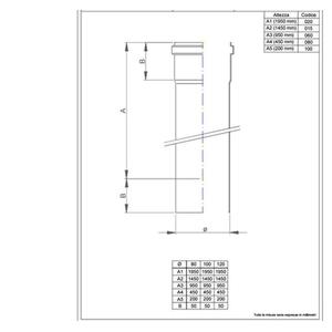 NERINO TUBO FUMO H.500 - Ø 120 MM. IN ACCIAIO CARBONIO VERNICIATO NERO 12/10 (PER PELLET)