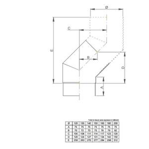 NERONE CURVA FUMO 45° Ø 180 MM. IN ACCIAIO CARBONIO VERNICIATO NERO PER ALTA TEMPERATURA (LEGNO, CARBONE, TORBA)