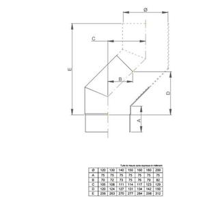 NERONE CURVA FUMO 45° Ø 200 MM. IN ACCIAIO CARBONIO VERNICIATO NERO PER ALTA TEMPERATURA (LEGNO, CARBONE, TORBA)