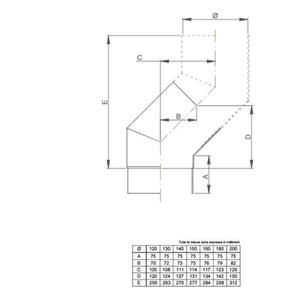 NERONE CURVA FUMO 90° Ø 120 MM. IN ACCIAIO CARBONIO VERNICIATO NERO PER ALTA TEMPERATURA (LEGNO, CARBONE, TORBA)