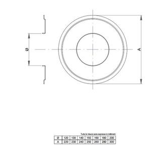 NERONE ROSONE ROTONDO Ø 130 MM. IN ACCIAIO CARBONIO VERNICIATO NERO