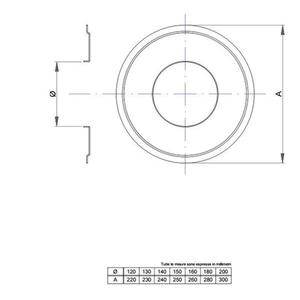 NERONE ROSONE ROTONDO Ø 160 MM. IN ACCIAIO CARBONIO VERNICIATO NERO