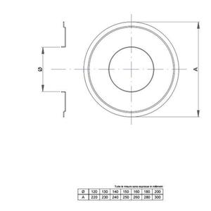 NERONE ROSONE ROTONDO Ø 180 MM. IN ACCIAIO CARBONIO VERNICIATO NERO