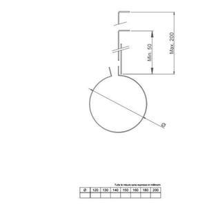 NERONE STAFFA A MURO Ø 130 MM. IN ACCIAIO CARBONIO VERNICIATO NERO