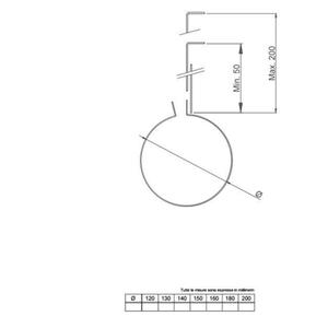 NERONE STAFFA A MURO Ø 200 MM. IN ACCIAIO CARBONIO VERNICIATO NERO
