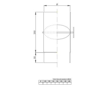 NERONE TUBO FUMO CON VALVOLA H.300 - Ø 120 MM. IN ACCIAIO CARBONIO VERNICIATO NERO PER ALTA TEMPERATURA (LEGNO, CARBONE, TORBA)