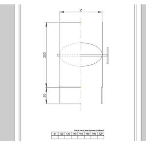 NERONE TUBO FUMO CON VALVOLA H.300 - Ø 150 MM. IN ACCIAIO CARBONIO VERNICIATO NERO PER ALTA TEMPERATURA (LEGNO, CARBONE, TORBA)