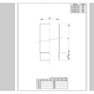 NERONE TUBO FUMO H.1000 - Ø 160 MM. IN ACCIAIO CARBONIO VERNICIATO NERO PER ALTA TEMPERATURA (LEGNO, CARBONE, TORBA)