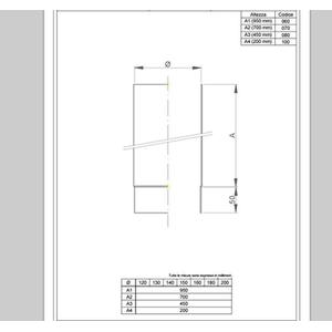 NERONE TUBO FUMO H.500 - Ø 120 MM. IN ACCIAIO CARBONIO VERNICIATO NERO PER ALTA TEMPERATURA (LEGNO, CARBONE, TORBA)