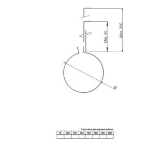 NERONE TUBO FUMO H.500 - Ø 160 MM. IN ACCIAIO CARBONIO VERNICIATO NERO PER ALTA TEMPERATURA (LEGNO, CARBONE, TORBA)