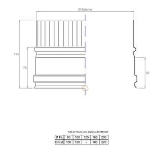 PLASTIKAIR OUT BICCHIERE DI MONTAGGIO DOPPIAPARETE IN ACCIAIO INOX - Ø 80 MM.