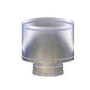 PLASTIKAIR OUT CAPPELLO A BOTTE DOPPIAPARETE Ø 130 MM. IN ACCIAIO INOX