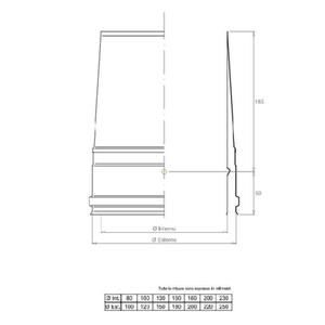 PLASTIKAIR OUT CAPPELLO A TRONCO DI CONO DOPPIAPARETE Ø 100 MM. IN ACCIAIO INOX