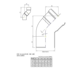 PLASTIKAIR OUT CURVA FUMO 45° DOPPIAPARETE - INTERNO IN PPS Ø 100 MM. / ESTERNO INOX Ø 120 MM. PER CALDAIE A CONDENSAZIONE