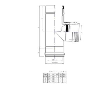 PLASTIKAIR OUT MODULO DI ISPEZIONE DOPPIAPARETE - INTERNO IN PPS Ø 100 MM. / ESTERNO INOX Ø 120 MM. PER CALDAIE A CONDENSAZIONE
