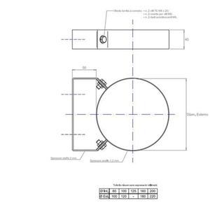 PLASTIKAIR OUT STAFFA A MURO Ø 80 MM. DOPPIAPARETE REGOLABILE DA 50 MM. A 80 MM. IN ACCIAIO INOX