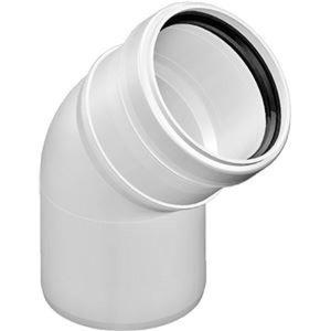 PLASTIKO CURVA FUMO 45° MONOPARETE Ø 125 MM. IN PPS BIANCO PER CALDAIE A CONDENSAZIONE