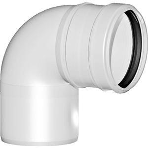 PLASTIKO CURVA FUMO 90° MONOPARETE Ø 125 MM. IN PPS BIANCO PER CALDAIE A CONDENSAZIONE
