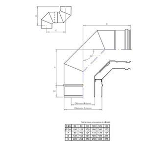 PLASTIKOAX CURVA FUMO 90° DOPPIAPARETE - INTERNO IN PPS Ø 125 MM. / ESTERNO INOX Ø 200 MM. PER CALDAIE A CONDENSAZIONE
