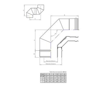 PLASTIKOAX CURVA FUMO 90° DOPPIAPARETE - INTERNO IN PPS Ø 60 MM. / ESTERNO INOX Ø 100 MM. PER CALDAIE A CONDENSAZIONE