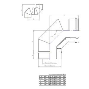 PLASTIKOAX CURVA FUMO 90° DOPPIAPARETE - INTERNO IN PPS Ø 80 MM. / ESTERNO INOX Ø 130 MM. PER CALDAIE A CONDENSAZIONE